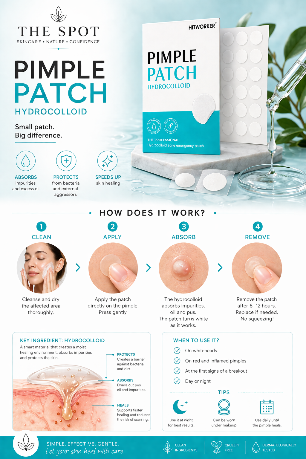 144/360/720pcs Hydrocolloid Acne Pimple Patches for Face, Effective Blemish Spot Treatment, Invisible & Skin-Friendly