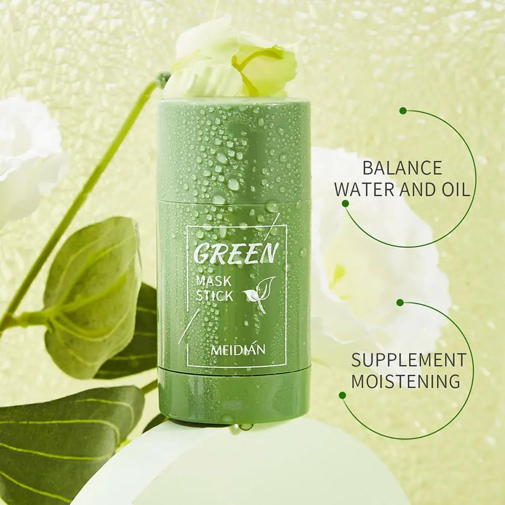Green Tea Cleansing Mask For Facial Skin Care Deep Pore Cleansing For Blackhead Control Natural Green Tea Mud Mask Stick 40g